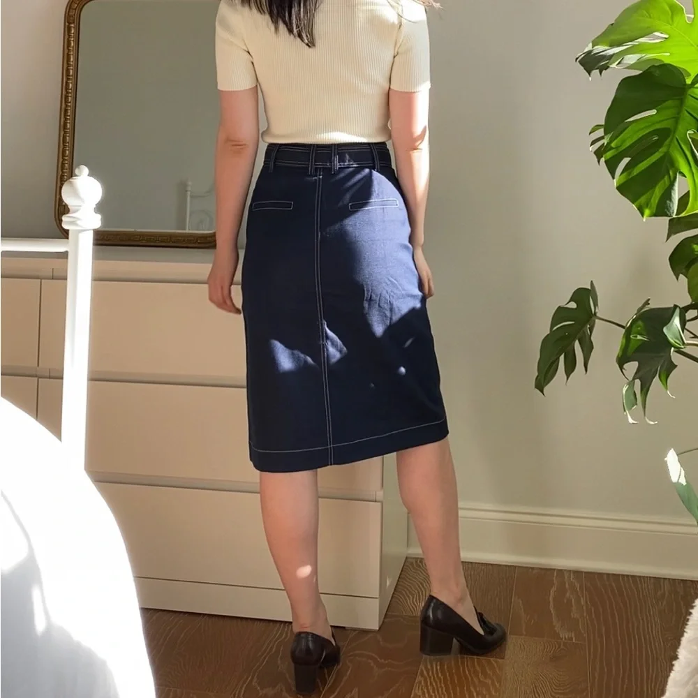 J.Crew button-front skirt in stretch linen 00